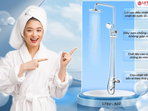 SEN CÂY LETTON LTSV-922: NÂNG TẦM TRẢI NGHIỆM TẮM THƯ GIÃN MỖI NGÀY