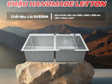 CHẬU HANDMADE LETTON LS3-8245-2H – TINH TẾ TỪ CHI TIẾT, NÂNG TẦM CĂN BẾP