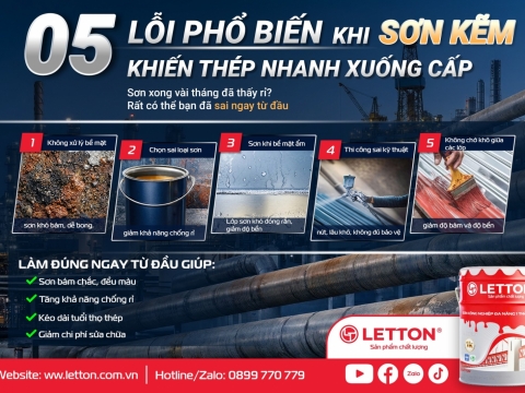 🛠 5 LỖI PHỔ BIẾN KHI SƠN KẼM KHIẾN THÉP NHANH XUỐNG CẤP