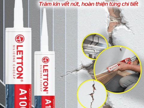 Keo Silicone Letton A100 – Giải pháp trám trét hoàn thiện tinh tế cho công trình nội thất