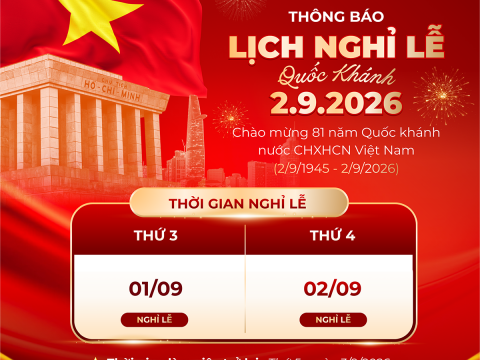 LETTON VIỆT NAM | THÔNG BÁO LỊCH NGHỈ QUỐC KHÁNH 2/9/2026