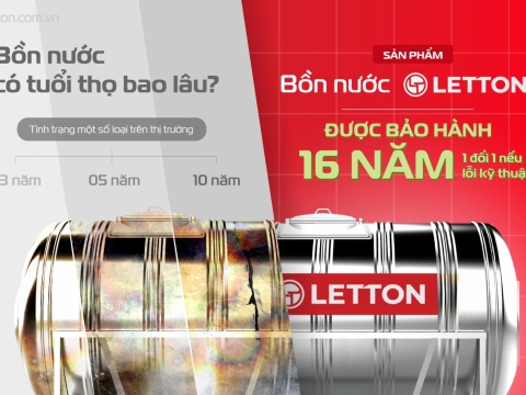 BỒN NƯỚC INOX LETTON - LỰA CHỌN BỀN BỈ CHO NGƯỜI DÙNG