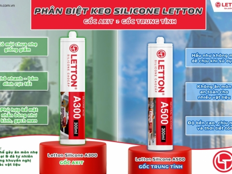 💪 Phân Biệt Keo Silicone Gốc Axit & Trung Tính LETTON – Chọn Đúng, Công Trình Bền Lâu