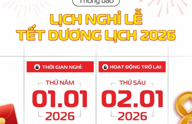 📢 Thông Báo Lịch Nghỉ Tết Dương Lịch 2026 Của Letton Việt Nam