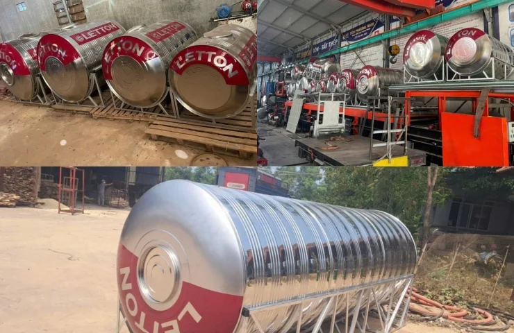 🚛 GIAO HÀNG THỰC TẾ BỒN NƯỚC INOX LETTON 6000L – TRIỂN KHAI TẠI BÌNH PHƯỚC