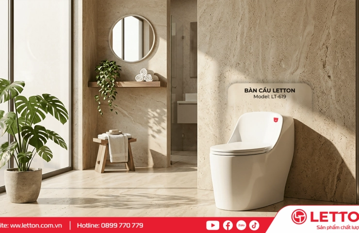 🚽 Bàn Cầu Letton LT-619 – Giải Pháp Vệ Sinh Hiện Đại Cho Không Gian Sống Chuẩn Mực