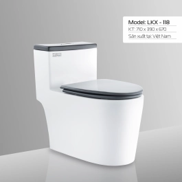 BÀN CẦU LETTON LKX - 118 NẮP XÁM