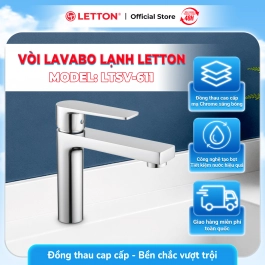 Vòi Lavabo Lạnh Đồng Thau Mạ Crome LETTON LTSV - 611 (H:20cm)