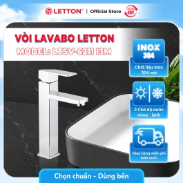 Vòi Lavabo Nóng Lạnh Inox 304 LETTON LTSV 6211 I3M (H:30cm)