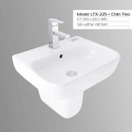 LAVABO LETTON LTX - 225 + CHÂN TREO