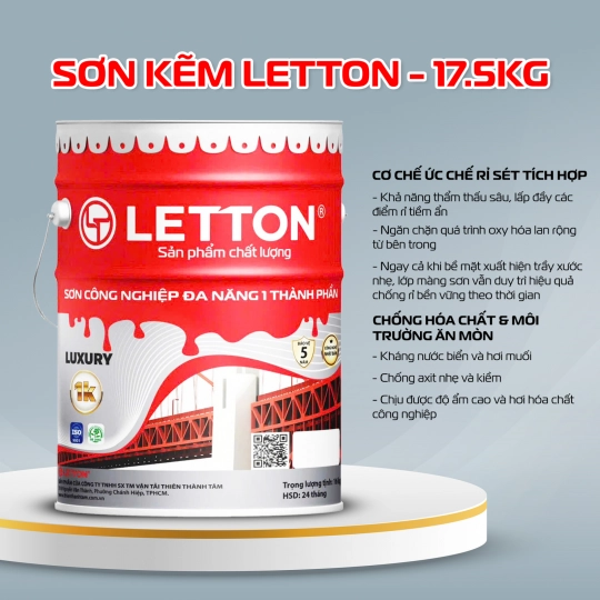 SƠN KẼM LETTON CAO CẤP - 17.5KG