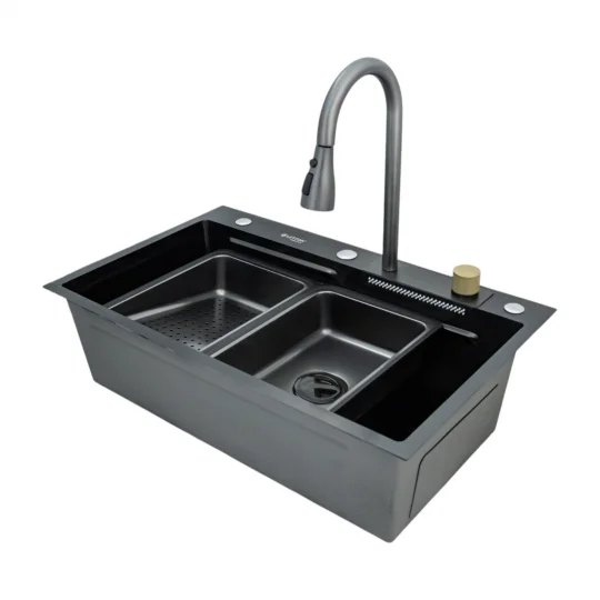 CHẬU HANDMADE LETTON LS3N-7546 (MÀU ĐEN)