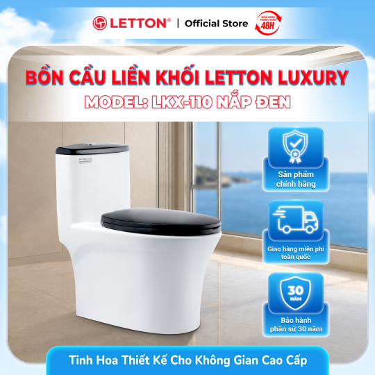 Bàn Cầu LETTON LUXURY LKX-110 Nắp Đen 