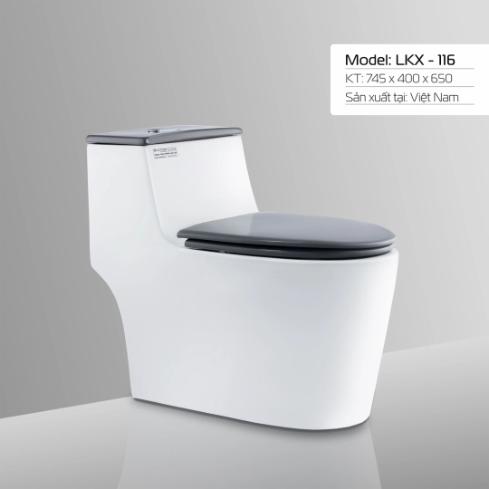 BÀN CẦU LETTON LKX - 116 NẮP XÁM