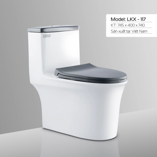 BÀN CẦU LETTON LKX - 117 NẮP XÁM