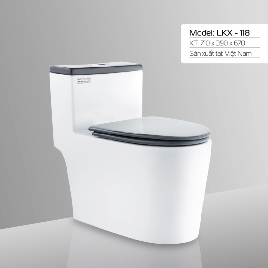 BÀN CẦU LETTON LKX - 118 NẮP XÁM