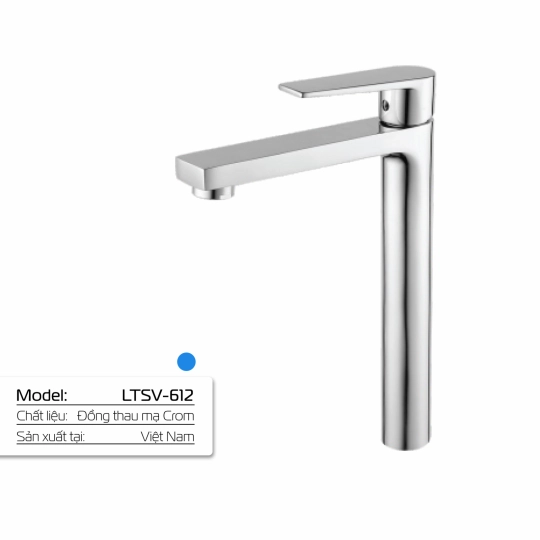 Vòi Lavabo Lạnh Đồng Thau Mạ Crome LETTON LTSV - 612 (H:30cm)