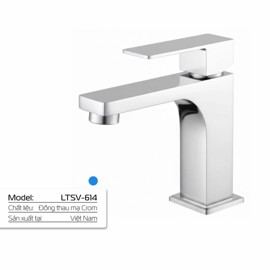 Vòi Lavabo Lạnh Đồng Thau Mạ Crome LETTON LTSV - 614
