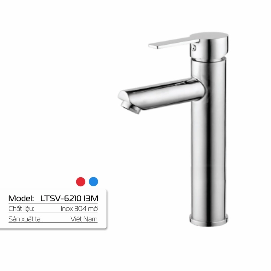 Vòi Lavabo Nóng Lạnh Inox 304 LETTON LTSV - 6210 I3M (H: 30cm)