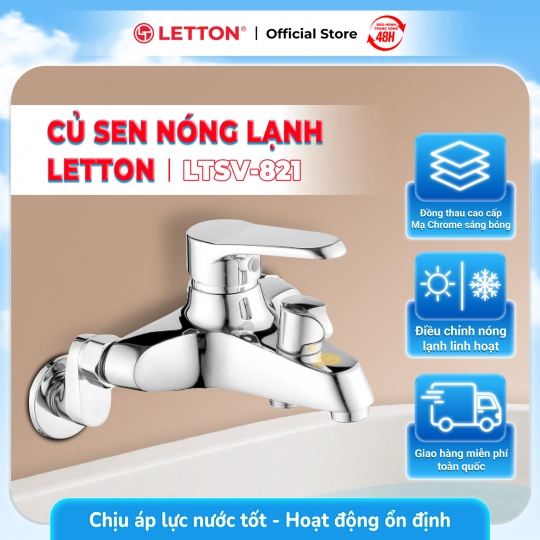 Củ Sen Nóng Lạnh Đồng Thau Mạ Crome LETTON LTSV - 821