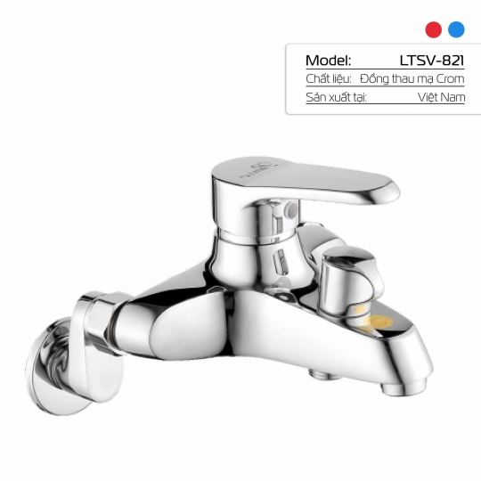 Củ Sen Nóng Lạnh Đồng Thau Mạ Crome LETTON LTSV - 821