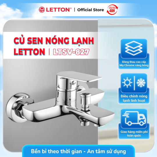Củ Sen Nóng Lạnh Đồng Thau Mạ Crome LETTON LTSV - 827