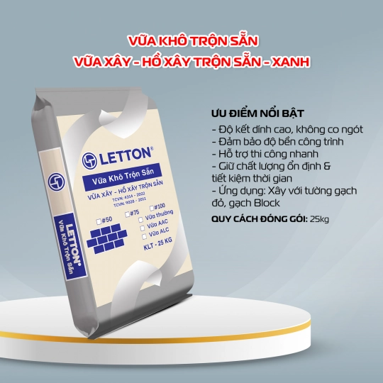  Vữa khô trộn sẳn vữa xây - hồ xây